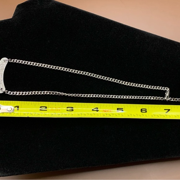 Silver Tone Juicy Couture Rhinestone Choker. Box chain 14”-18” Pre Loved - Picture 6 of 7